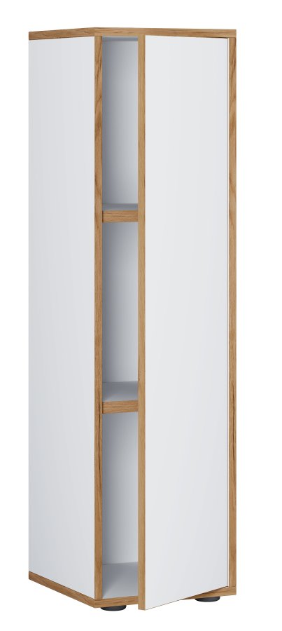 VCM NORDIC Salia B30 kontorreol, m. 1 lge og 2 justerbare hylder - hvid og natur tr