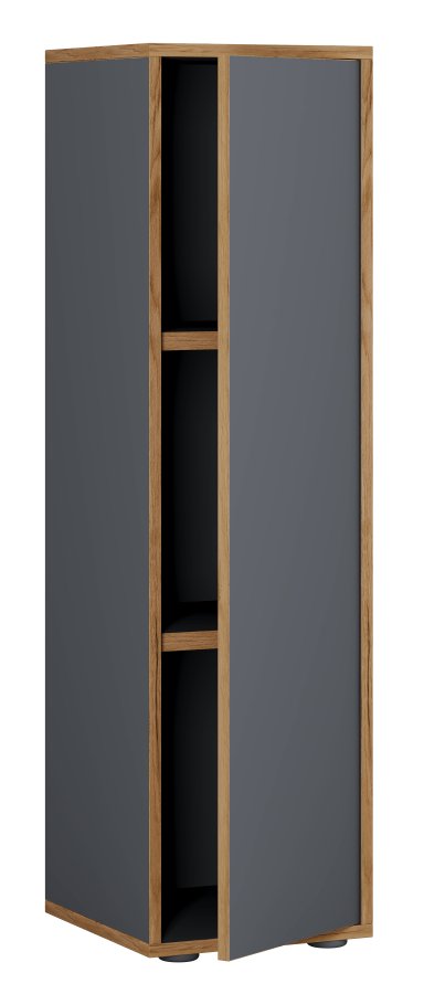 VCM NORDIC Salia B30 kontorreol, m. 1 lge og 2 justerbare hylder - antracitgr og natur tr