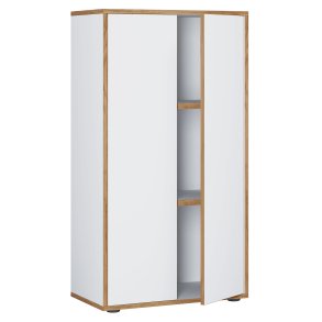 VCM NORDIC Salia B60 kontorreol, m. 2 lger og 2 justerbare hylder - hvid og natur tr