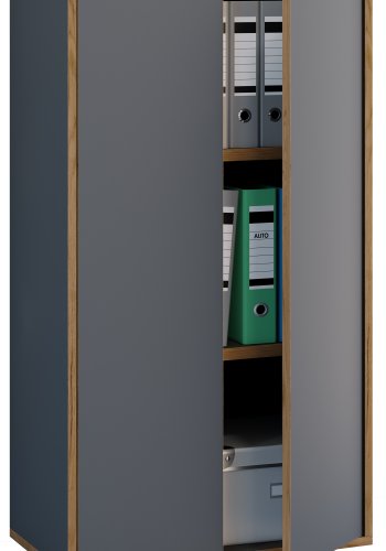 VCM NORDIC Salia B60 kontorreol, m. 2 lger og 2 justerbare hylder - antracitgr og natur tr