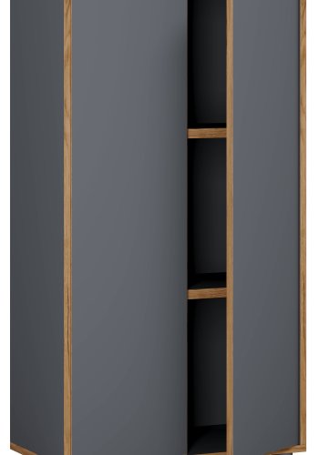 VCM NORDIC Salia B60 kontorreol, m. 2 lger og 2 justerbare hylder - antracitgr og natur tr