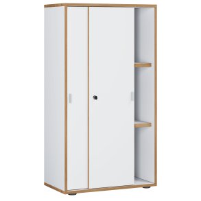 VCM NORDIC Salia B60 kontorreol, m. 2 skydelger, ls og 2 justerbare hylder - hvid og natur tr