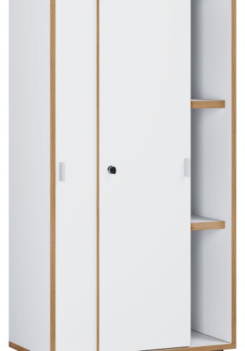 VCM NORDIC Salia B60 kontorreol, m. 2 skydelger, ls og 2 justerbare hylder - hvid og natur tr