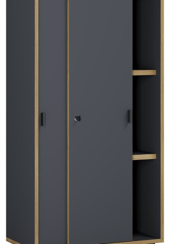 VCM NORDIC Salia B60 kontorreol, m. 2 skydelger, ls og 2 justerbare hylder - antracit og natur tr