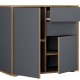 VCM NORDIC Salia B80 kontorkommode, m. 2 lger, 2 skuffer, 2 hylder - antracitgr/natur tr