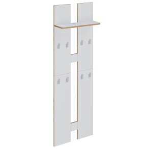 VCM NORDIC Salia L knagerkke, m. hattehylde og 8 knager - hvid/natur tr