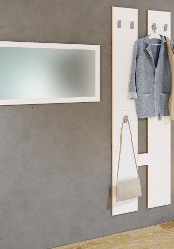 VCM NORDIC Salia M knagerkke, m. 6 knager - hvid/natur tr