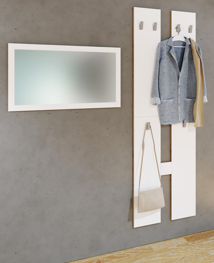 VCM NORDIC Salia M knagerkke, m. 6 knager - hvid/natur tr