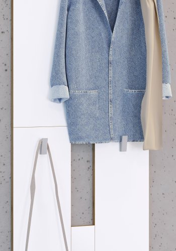 VCM NORDIC Salia M knagerkke, m. 6 knager - hvid/natur tr