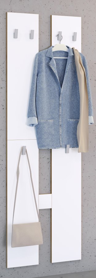 VCM NORDIC Salia M knagerkke, m. 6 knager - hvid/natur tr