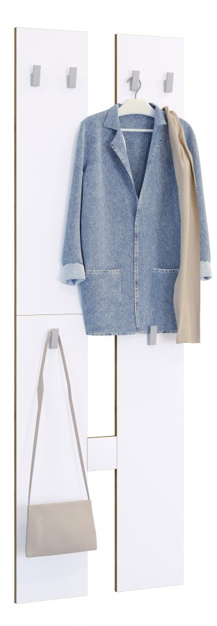 VCM NORDIC Salia M knagerkke, m. 6 knager - hvid/natur tr