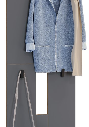 VCM NORDIC Salia M knagerkke, m. 6 knager - antracitgr/natur tr