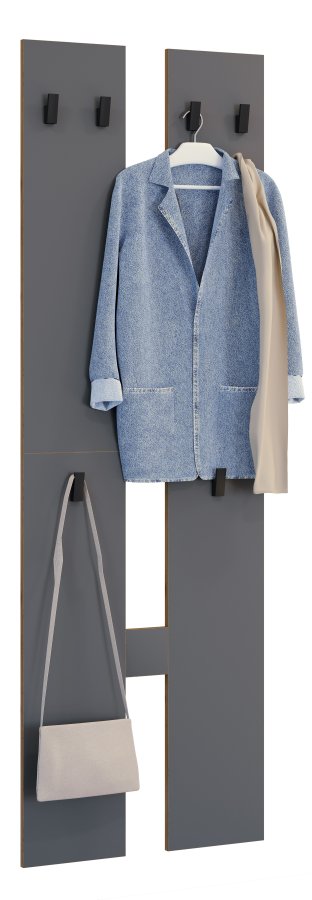 VCM NORDIC Salia M knagerkke, m. 6 knager - antracitgr/natur tr