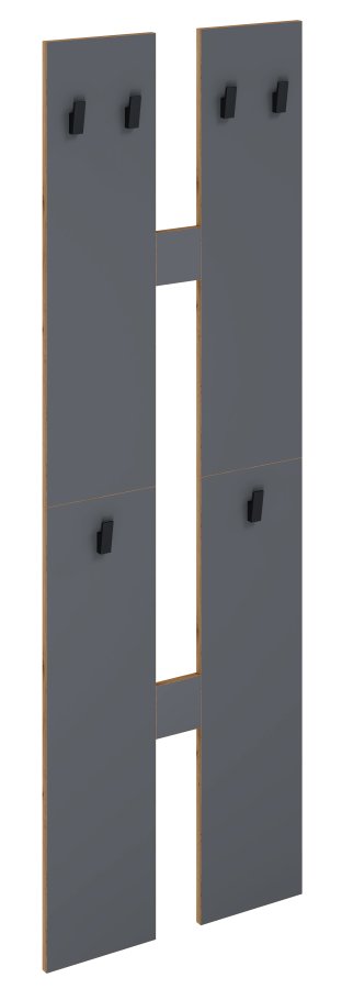 VCM NORDIC Salia M knagerkke, m. 6 knager - antracitgr/natur tr