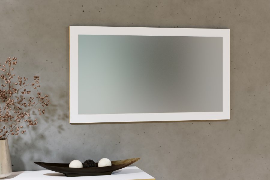 VCM NORDIC Salia vgspejl, rektangulr - spejlglas og hvid/natur tr (45x80)