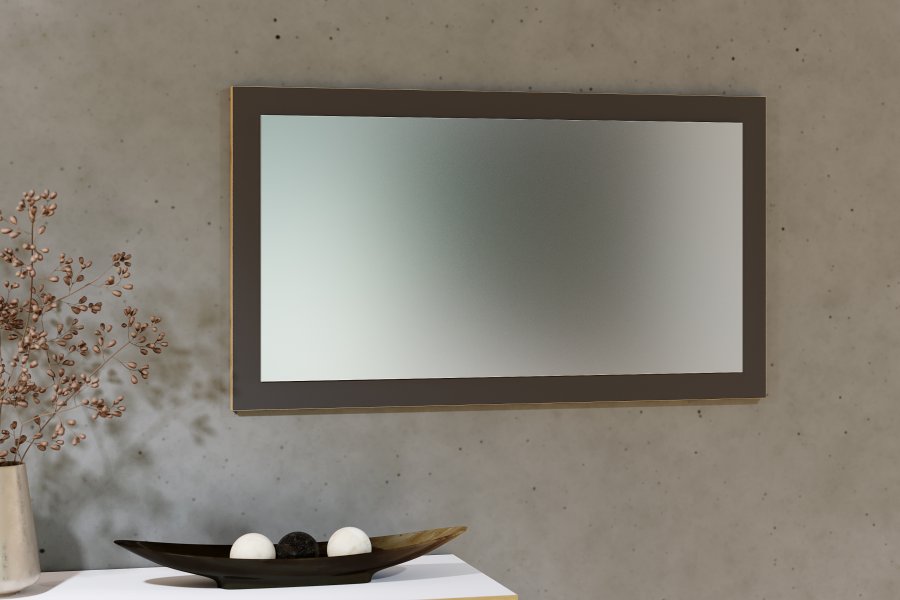 VCM NORDIC Salia vgspejl, rektangulr - spejlglas og antracitgr/natur tr (45x80)