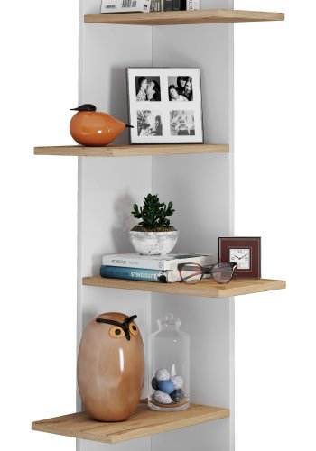 VCM NORDIC Balos XL hjrne vghylde - hvid/natur tr