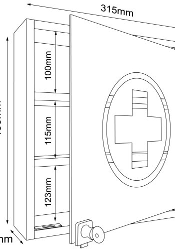 VCM NORDIC Hustila S medicinskab, m. 1 lsbar glaslge og 2 hylder - hvid tr