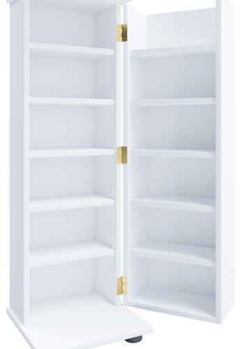 VCM NORDIC Engalo L reol til cd'ere og dvd'er, m. ls, 1 lge og 10 hylder - hvid tr