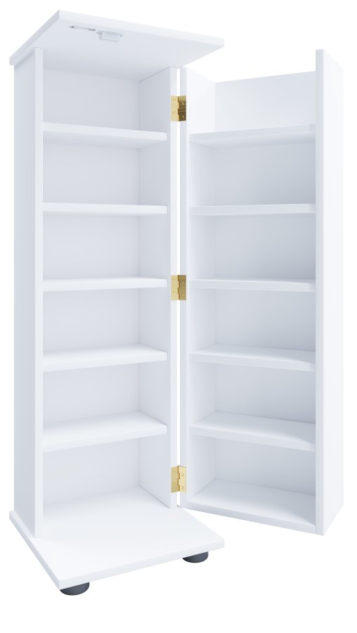 VCM NORDIC Engalo L reol til cd'ere og dvd'er, m. ls, 1 lge og 10 hylder - hvid tr