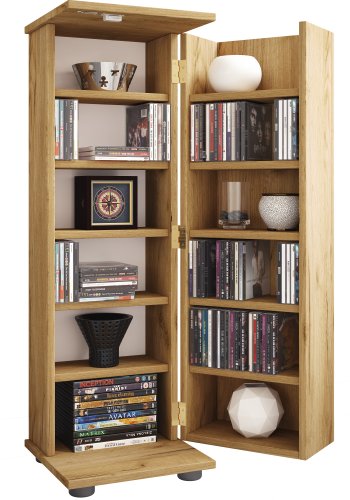 VCM NORDIC Engalo L reol til cd'ere og dvd'er, m. ls, 1 lge og 10 hylder - natur tr