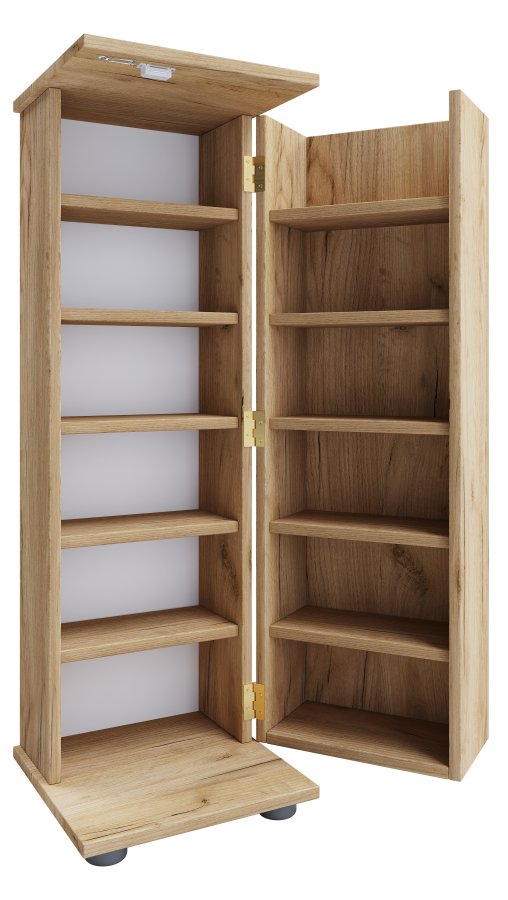 VCM NORDIC Engalo L reol til cd'ere og dvd'er, m. ls, 1 lge og 10 hylder - natur tr