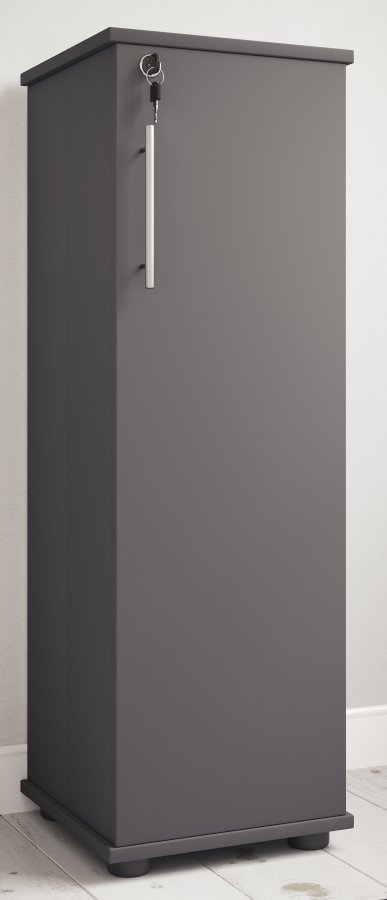 VCM NORDIC Engalo L reol til cd'ere og dvd'er, m. ls, 1 lge og 10 hylder - antracitgr tr