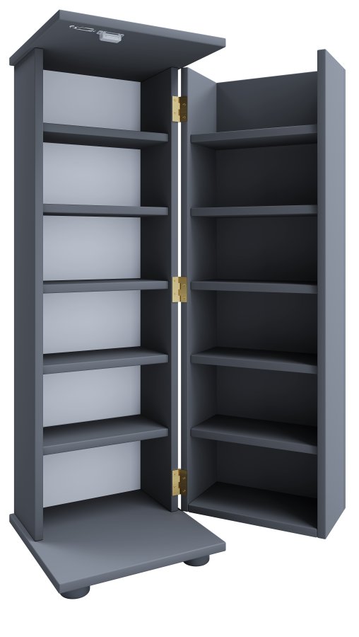 VCM NORDIC Engalo L reol til cd'ere og dvd'er, m. ls, 1 lge og 10 hylder - antracitgr tr