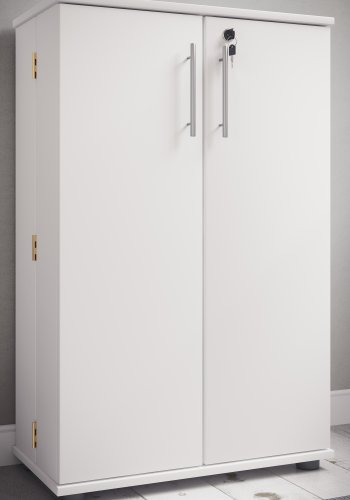 VCM NORDIC Engalo XL reol til cd'ere og dvd'er, m. ls, 2 lger og 20 hylder - hvid tr