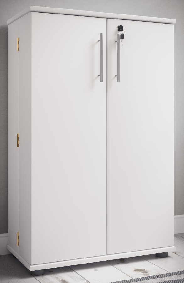 VCM NORDIC Engalo XL reol til cd'ere og dvd'er, m. ls, 2 lger og 20 hylder - hvid tr