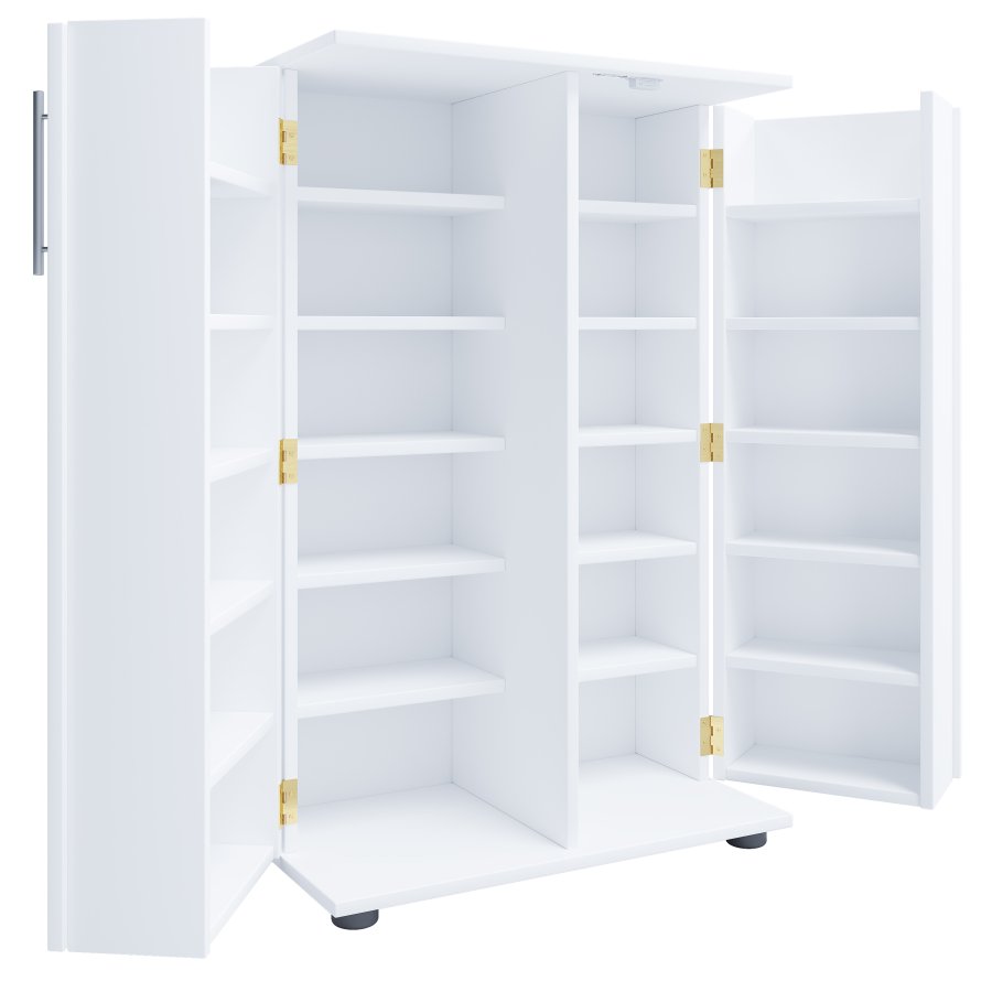 VCM NORDIC Engalo XL reol til cd'ere og dvd'er, m. ls, 2 lger og 20 hylder - hvid tr