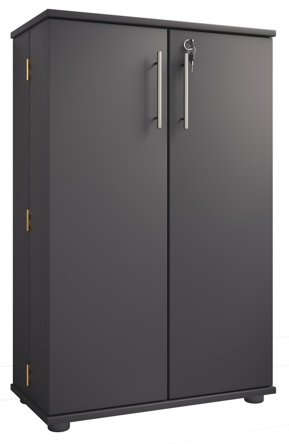 VCM NORDIC Engalo XL reol til cd'ere og dvd'er, m. ls, 2 lger og 20 hylder - antracitgr tr