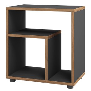 VCM NORDIC Zeito sidebord, m. 2 rum - antracitgr/natur tr (50x30)