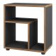 VCM NORDIC Zeito sidebord, m. 2 rum - antracitgr/natur tr (50x30)