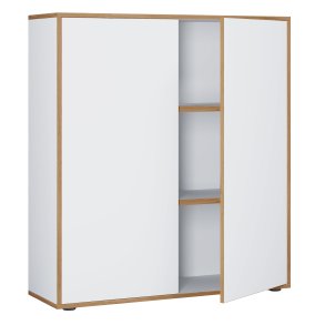 VCM NORDIC Salia B100 kontorreol, m. 2 lger og 2 justerbare hylder - hvid og natur tr