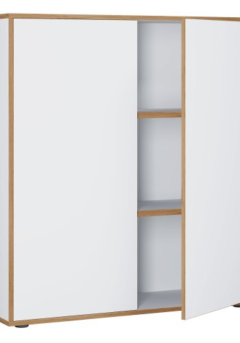 VCM NORDIC Salia B100 kontorreol, m. 2 lger og 2 justerbare hylder - hvid og natur tr