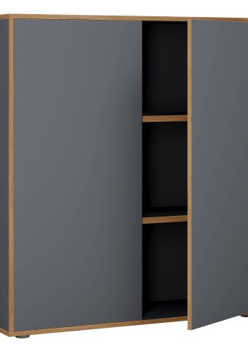 VCM NORDIC Salia B100 kontorreol, m. 2 lger og 2 justerbare hylder - antracitgr og natur tr