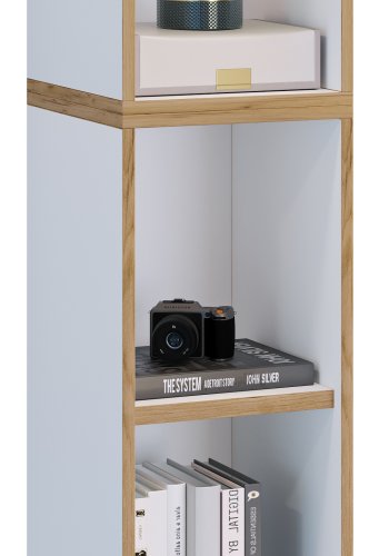 VCM NORDIC Salia B30 kontorreol, m. 3 justerbare hylder - hvid og natur tr