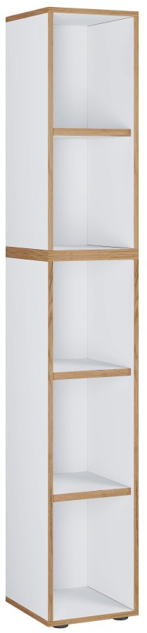 VCM NORDIC Salia B30 kontorreol, m. 3 justerbare hylder - hvid og natur tr