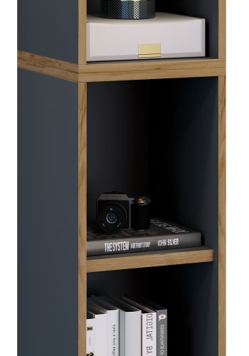 VCM NORDIC Salia B30 kontorreol, m. 3 justerbare hylder - antracitgr og natur tr