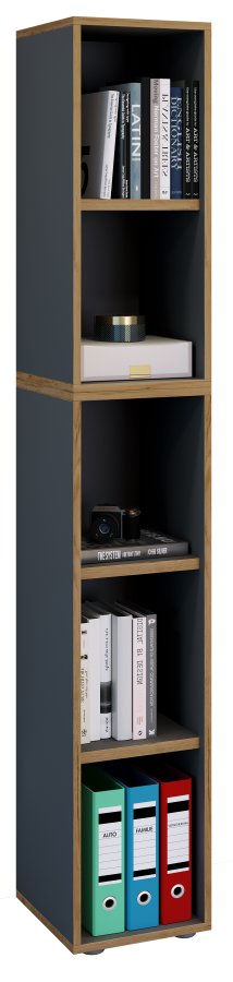 VCM NORDIC Salia B30 kontorreol, m. 3 justerbare hylder - antracitgr og natur tr