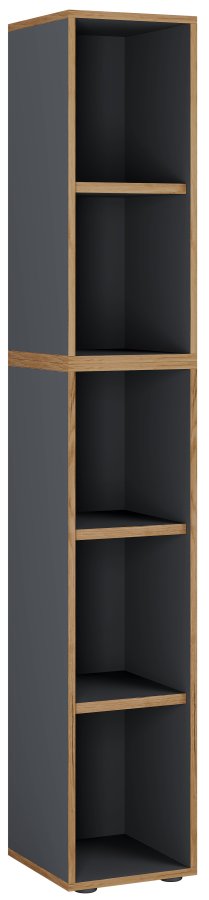 VCM NORDIC Salia B30 kontorreol, m. 3 justerbare hylder - antracitgr og natur tr