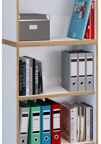 VCM NORDIC Salia B60 kontorreol, m. 3 justerbare hylder - hvid og natur tr