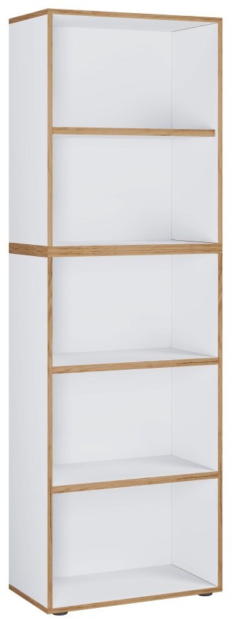 VCM NORDIC Salia B60 kontorreol, m. 3 justerbare hylder - hvid og natur tr