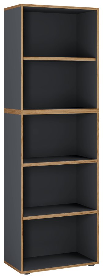 VCM NORDIC Salia B60 kontorreol, m. 3 justerbare hylder - antracitgr og natur tr