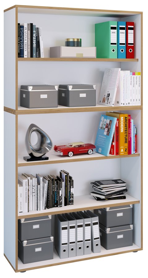 VCM NORDIC Salia B100 kontorreol, m. 3 justerbare hylder - hvid og natur tr