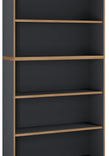 VCM NORDIC Salia B100 kontorreol, m. 3 justerbare hylder - antracitgr og natur tr