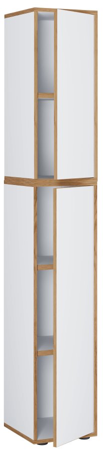 VCM NORDIC Salia B30 kontorreol, m. 2 lger og 3 justerbare hylder - hvid og natur tr