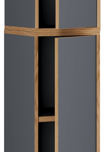 VCM NORDIC Salia B30 kontorreol, m. 2 lger og 3 justerbare hylder - antracitgr og natur tr