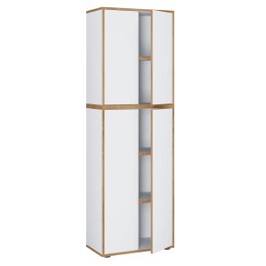 VCM NORDIC Salia B60 kontorreol, m. 4 lger og 3 justerbare hylder - hvid og natur tr